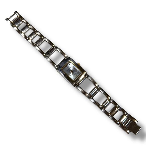 Seiko Stainless Steel Watch Womens Rectangle Case Chainlink Bracelet Quartz RUNS - Picture 5 of 7